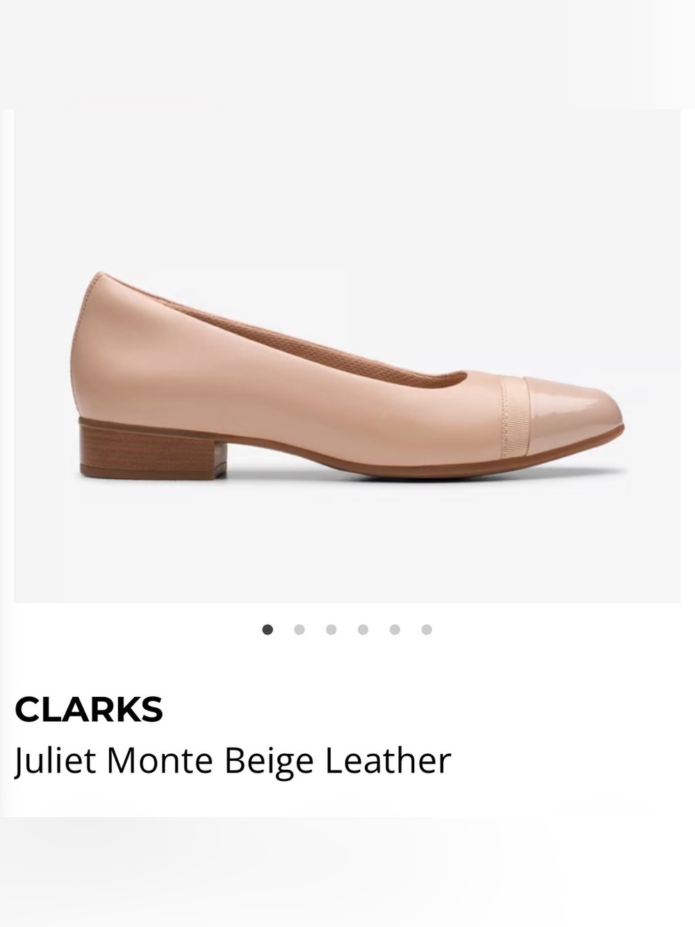 Clarks Juliet Monte Beige Leather Women's Low Heel Pump